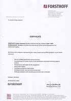 Сертификат бренда Forsthoff